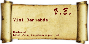Visi Barnabás névjegykártya